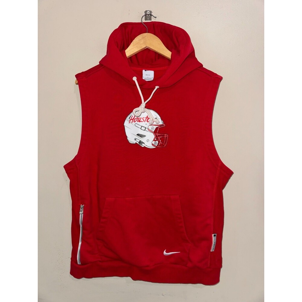 Men's L Nike NCAA Houston Cougars Football Team Issued PE Hoodie Vest RARE